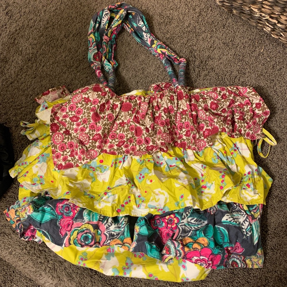 Funktion White Label ruffle beach bag